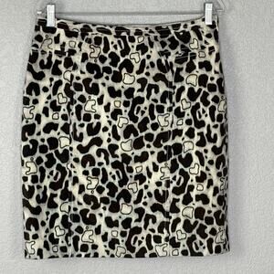 Vtg 90s Corduroy Cow Print Pencil Skirt Brown Cream True Romance Euphoria Sz 10